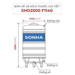 Bồn inox Sơn Hà 2500L (đứng) (F1140) 8