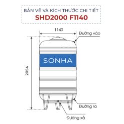 Bồn inox Sơn Hà 2000L (đứng) (F1140) 15