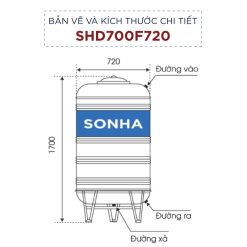 Bồn inox Sơn Hà 700L (đứng) (F720) 17