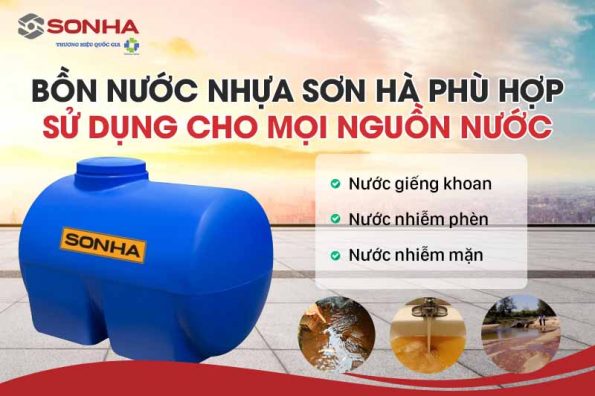 Bồn nhựa Sơn Hà 1000L (ngang) 39