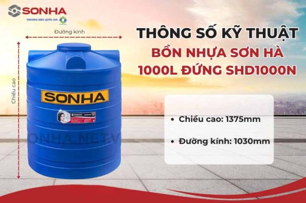 Bồn nhựa Sơn Hà 1000L (đứng) 31