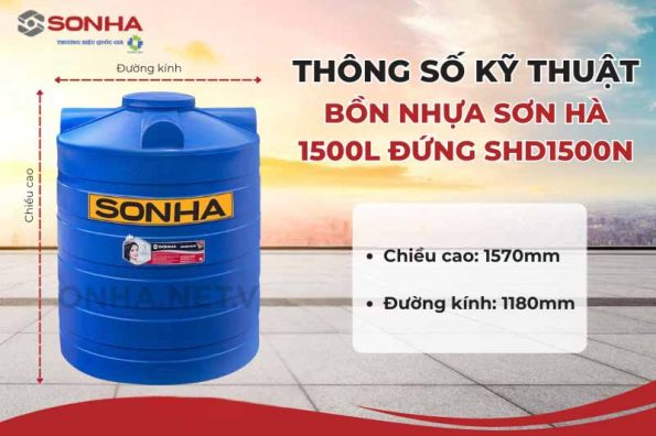 Bồn nhựa Sơn Hà 1500L (đứng) 31