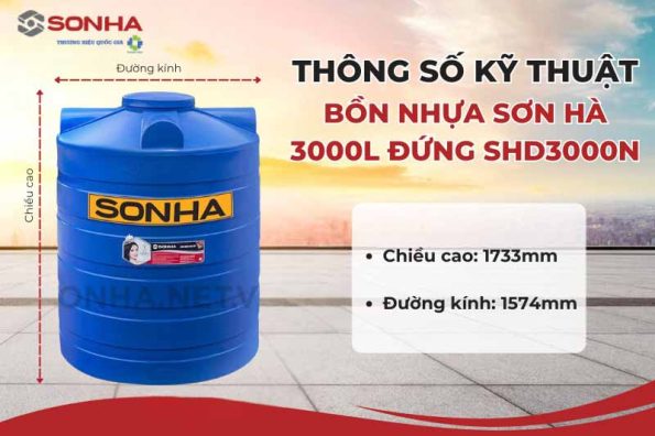 Bồn nhựa Sơn Hà 3000L (đứng) 31