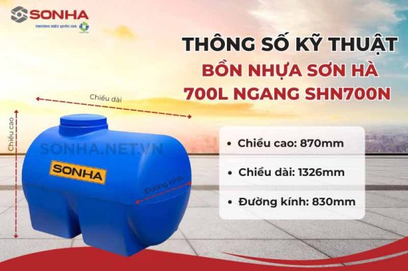 Bồn nhựa Sơn Hà 700L (ngang) 31