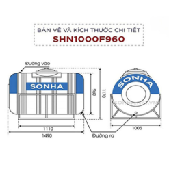 Bồn inox Sơn Hà 1000L (ngang) (F960) 9