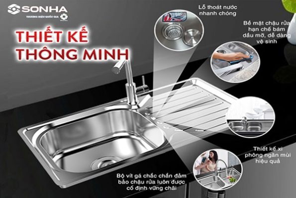 Chậu rửa chén inox Sơn Hà S79S 15