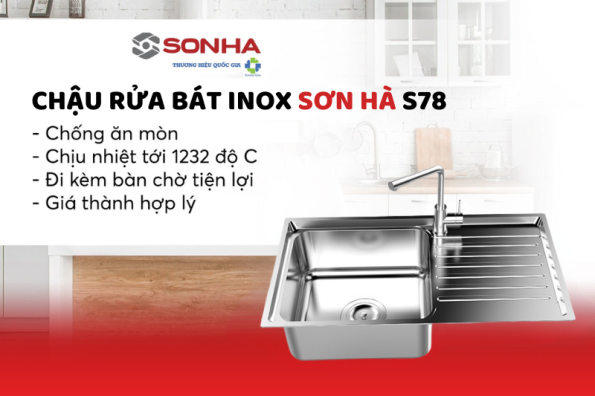 Chậu rửa chén inox Sơn Hà S.78.D.2.3 38 Chậu rửa chén inox Sơn Hà S.78.D.2.3 37