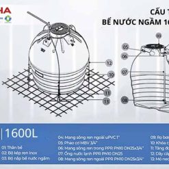 Bể nước ngầm Sơn Hà 1600L 21