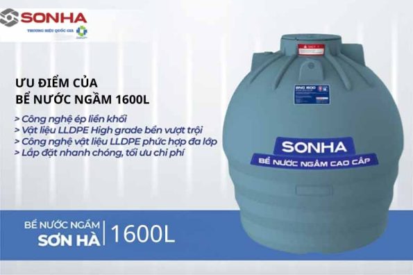 Bể nước ngầm Sơn Hà 1600L 39