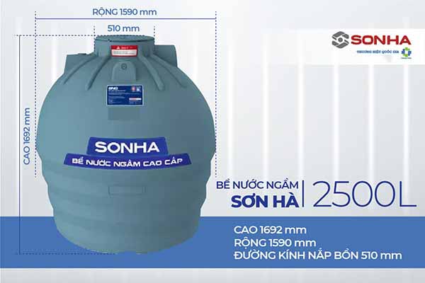 Bể nước ngầm Sơn Hà 2500L 4 Bể nước ngầm Sơn Hà 2500L 3