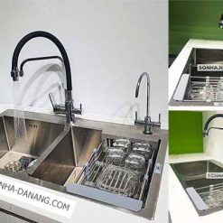 Chậu inox Sơn Hà 2 hộc vuông cân (HM.X.2C.82.2.3) 44