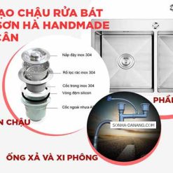 Chậu inox Sơn Hà 2 hộc vuông cân (HM.X.2C.82.2.3) 34