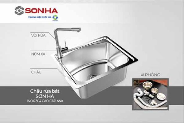 Chậu rửa chén inox Sơn Hà S.50.D.1.3 27