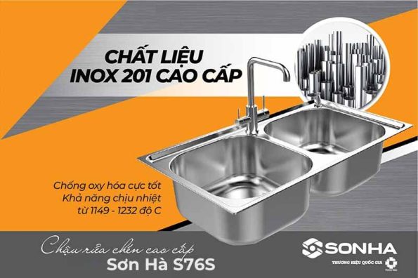 Chậu rửa chén inox Sơn Hà S76S 15