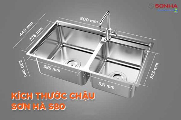 Chậu rửa chén inox Sơn Hà S.80.D.2.3 33