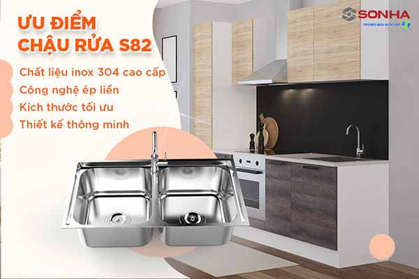 Chậu rửa chén inox Sơn Hà S.82.D.1.3 10 Chậu rửa chén inox Sơn Hà S.82.D.1.3 9
